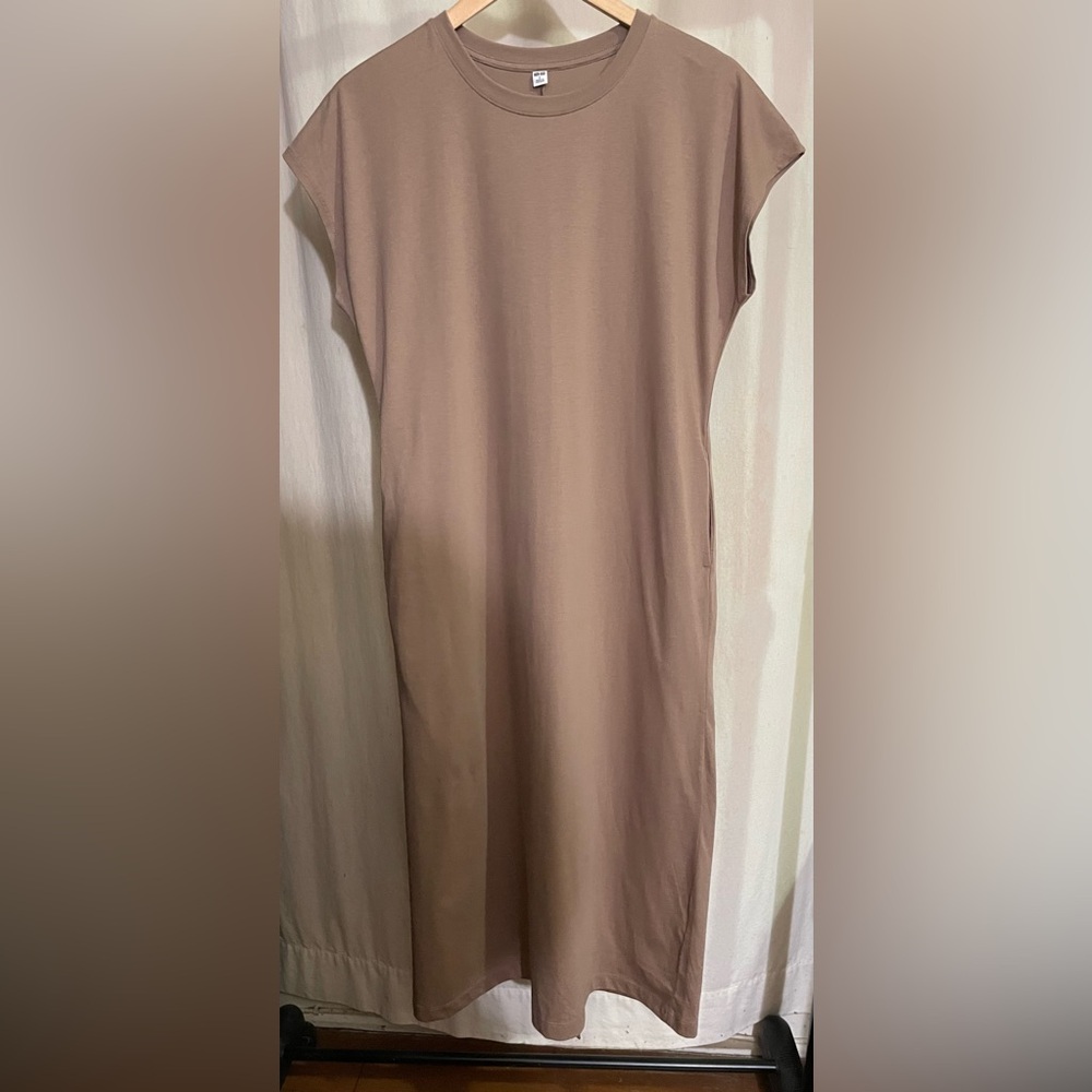 Uniqlo Smooth Cotton French Sleeve Long Dress